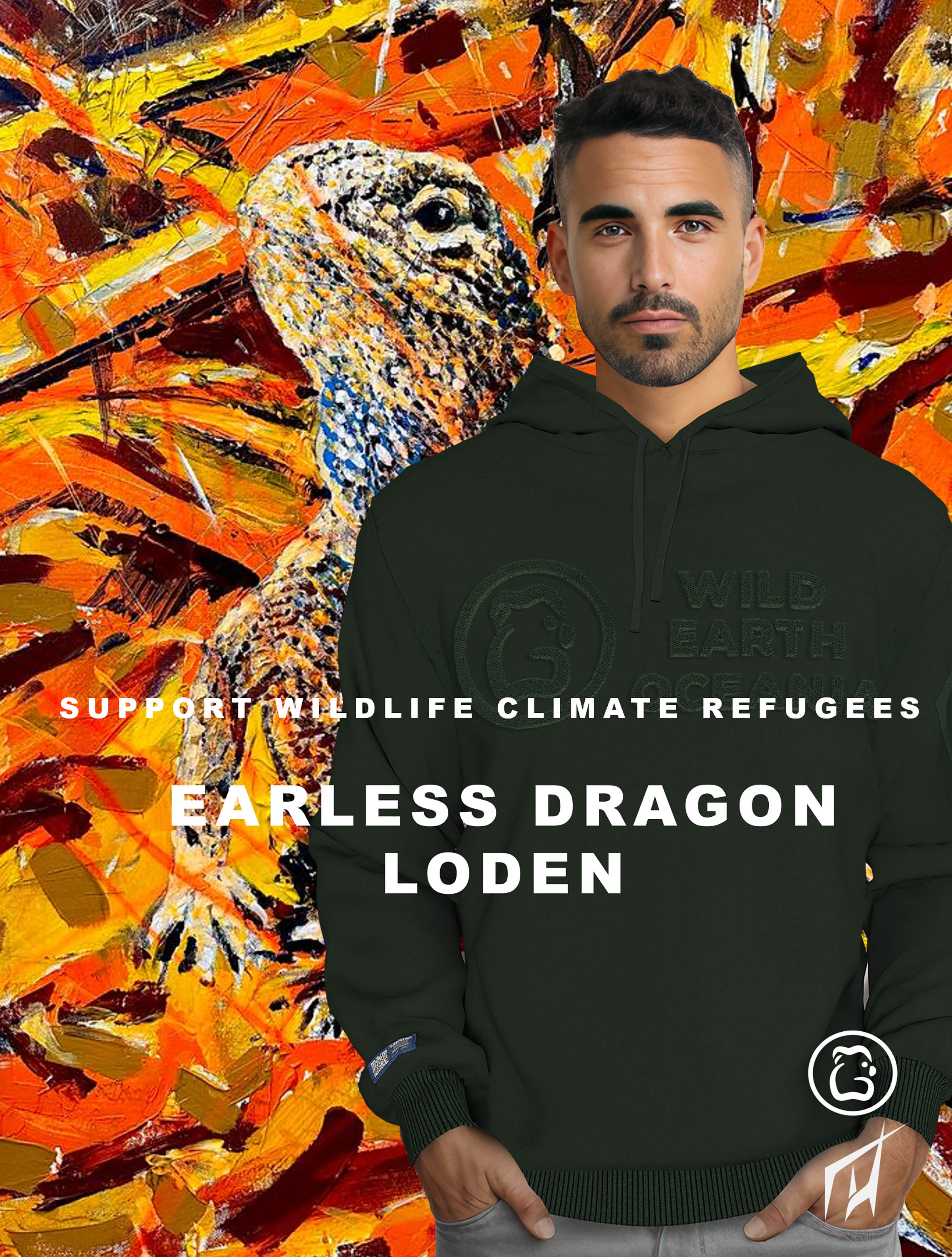 Men's Hoodie - Earless Dragon Loden