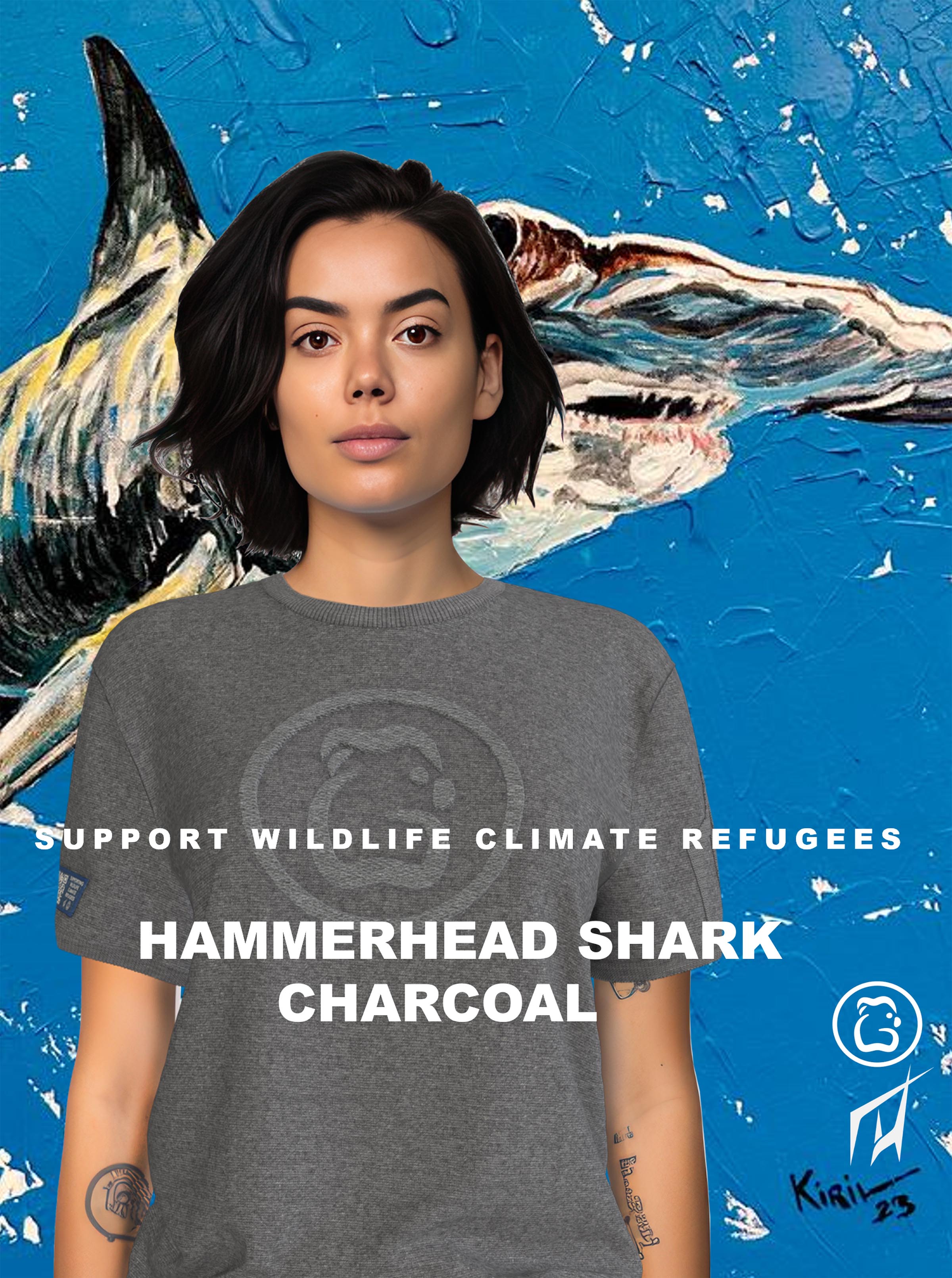 Women's T-Shirt - Hammerhead Shark Charcoal