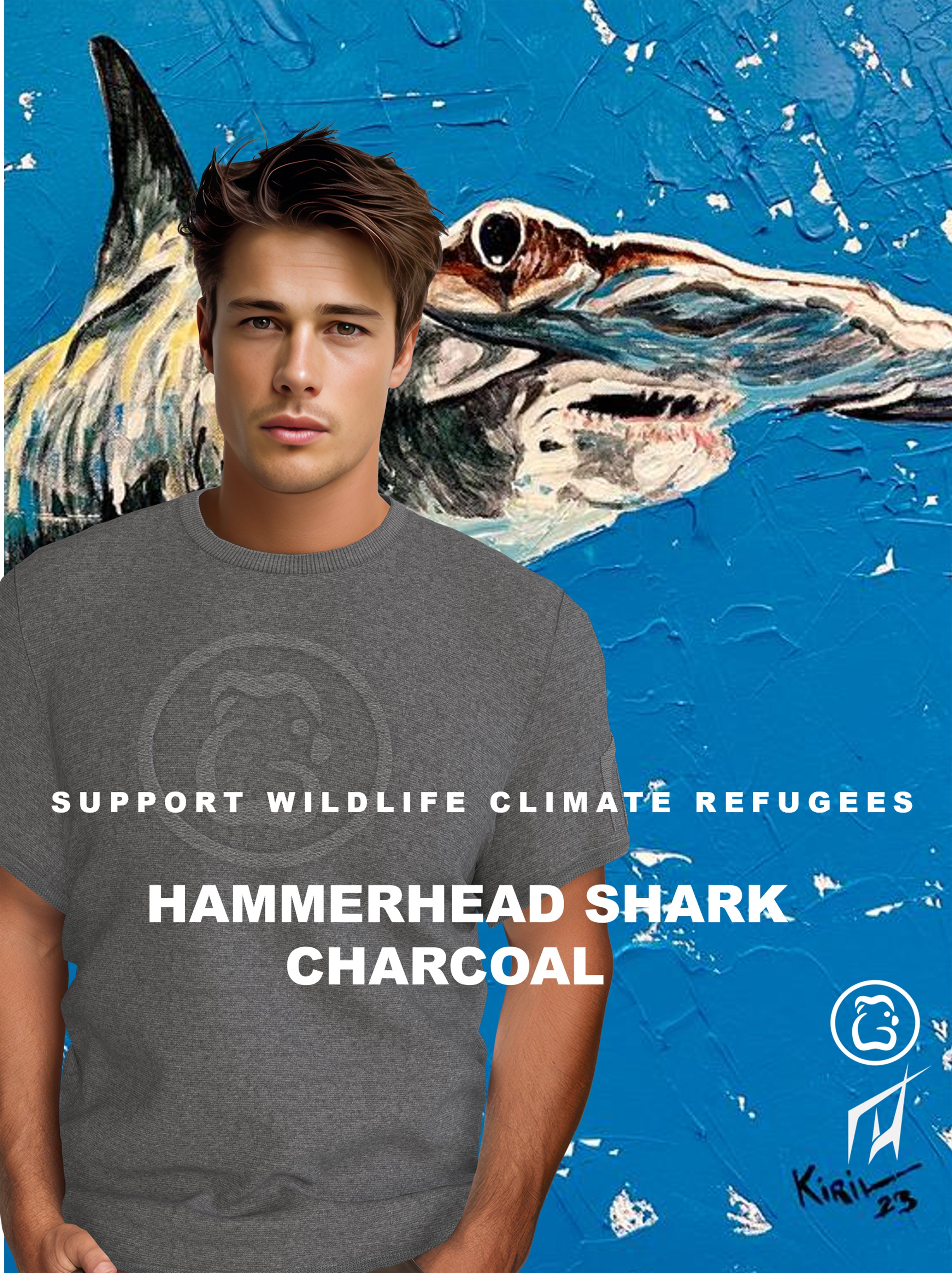 Men's T-Shirt - Hammerhead Shark Charcoal