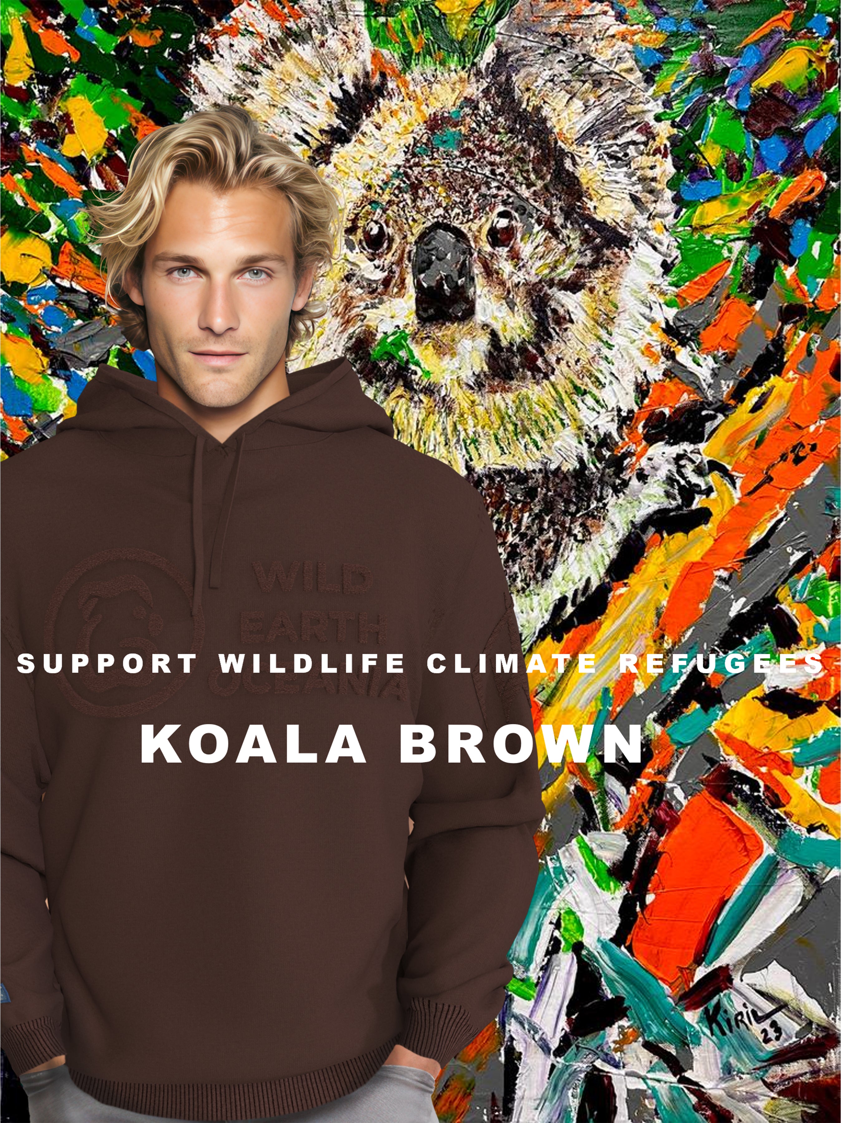 Men's Hoodie - Koala Brown