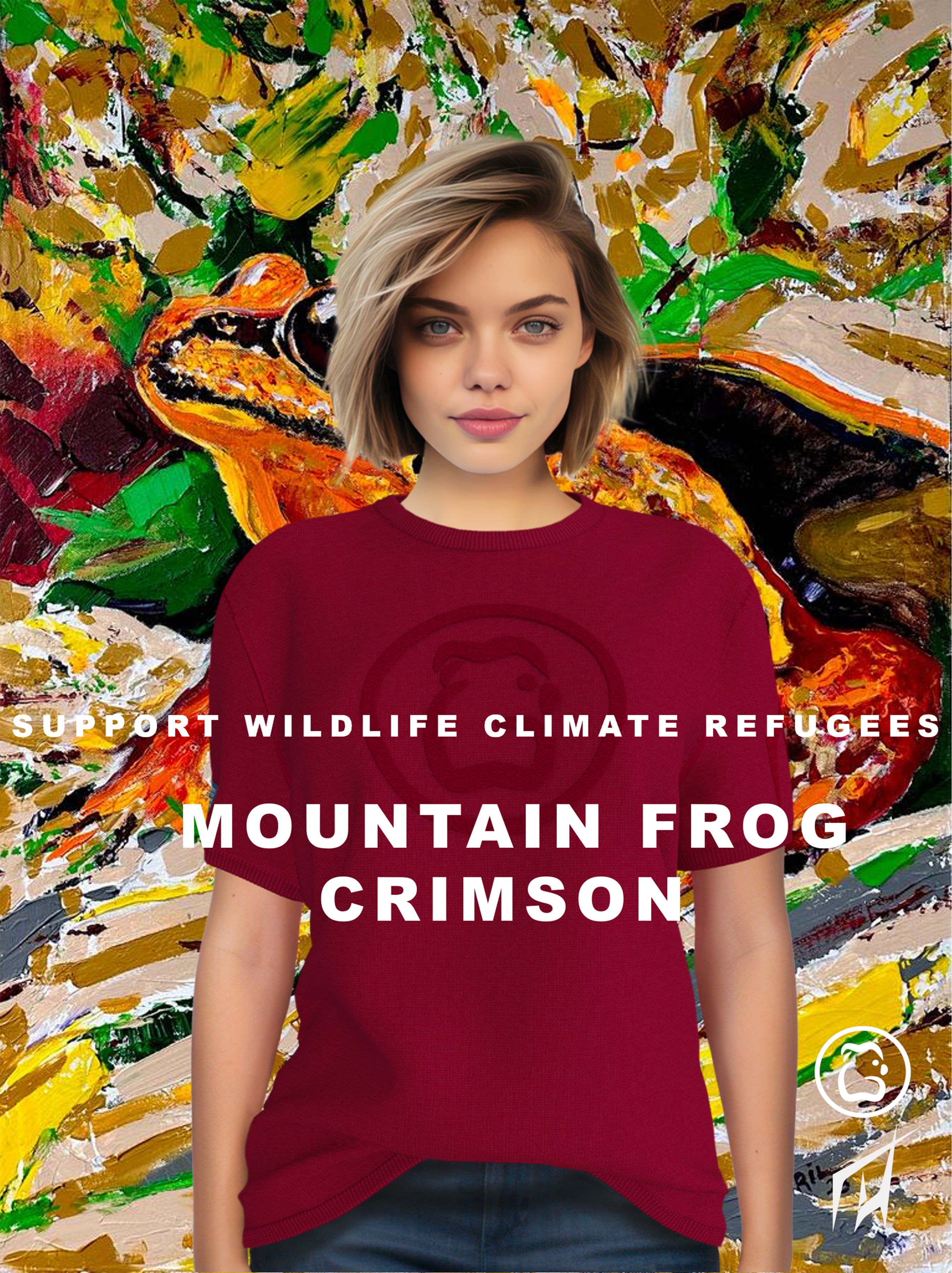 Women's T-Shirt - Mountain Frog Crimson