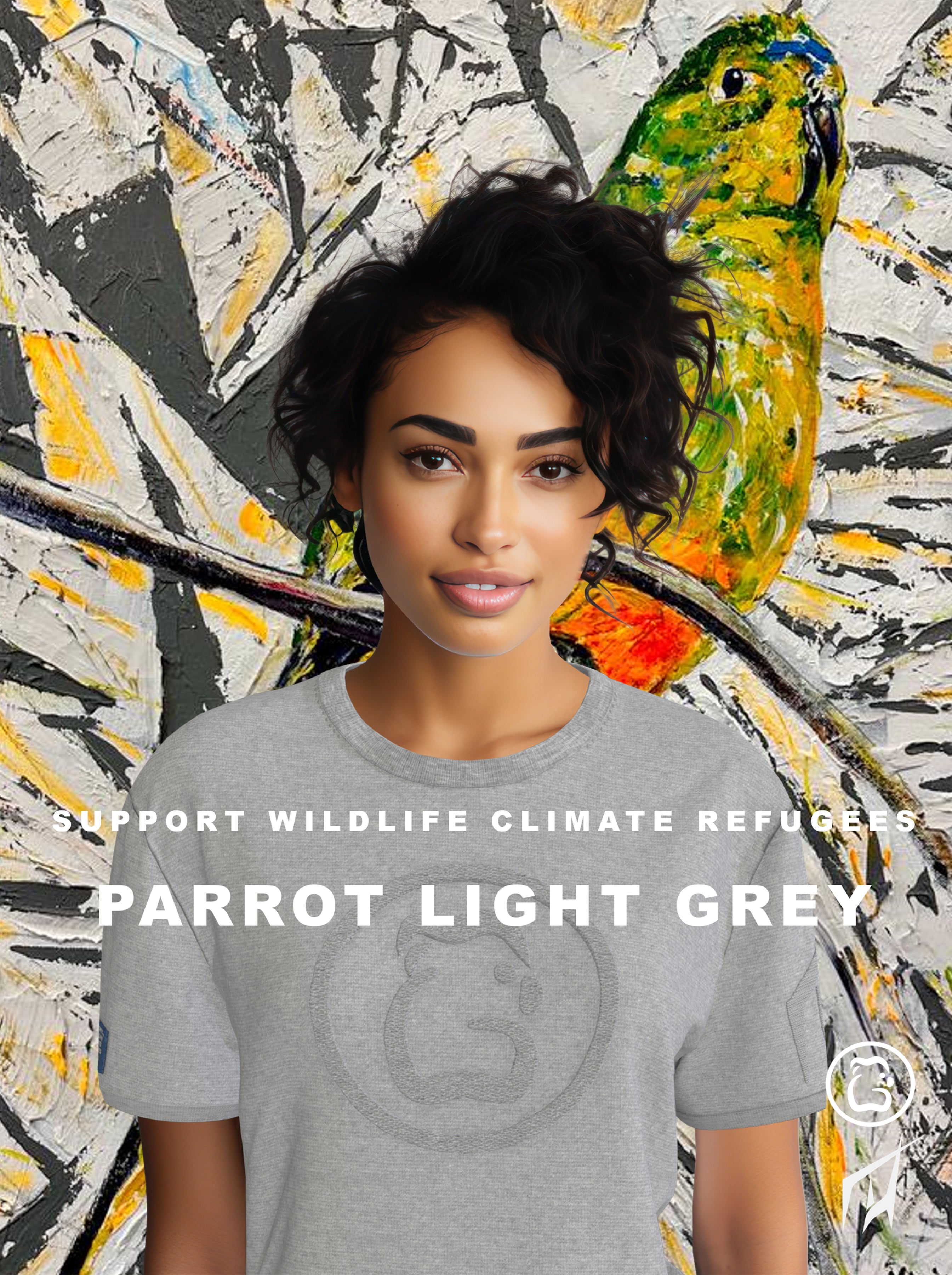 Women's T-Shirt - Parrot Light Grey