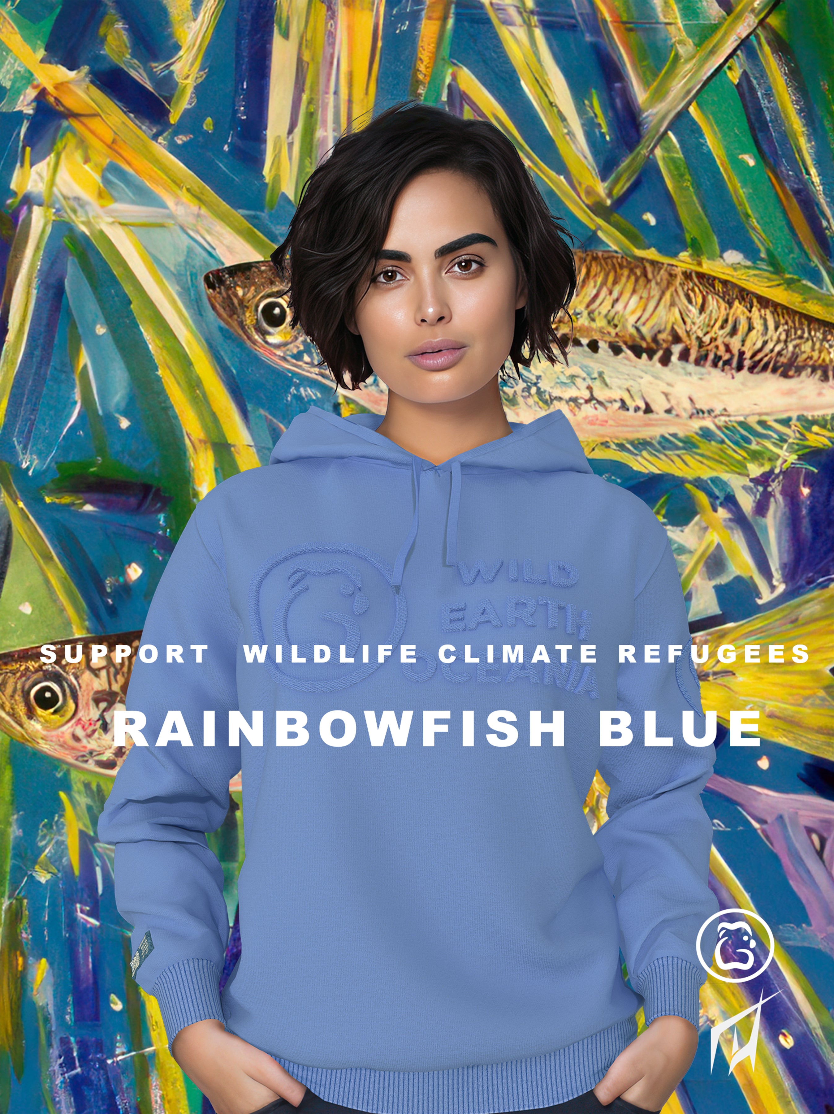 Women's Hoodie - Rainbowfish Blue