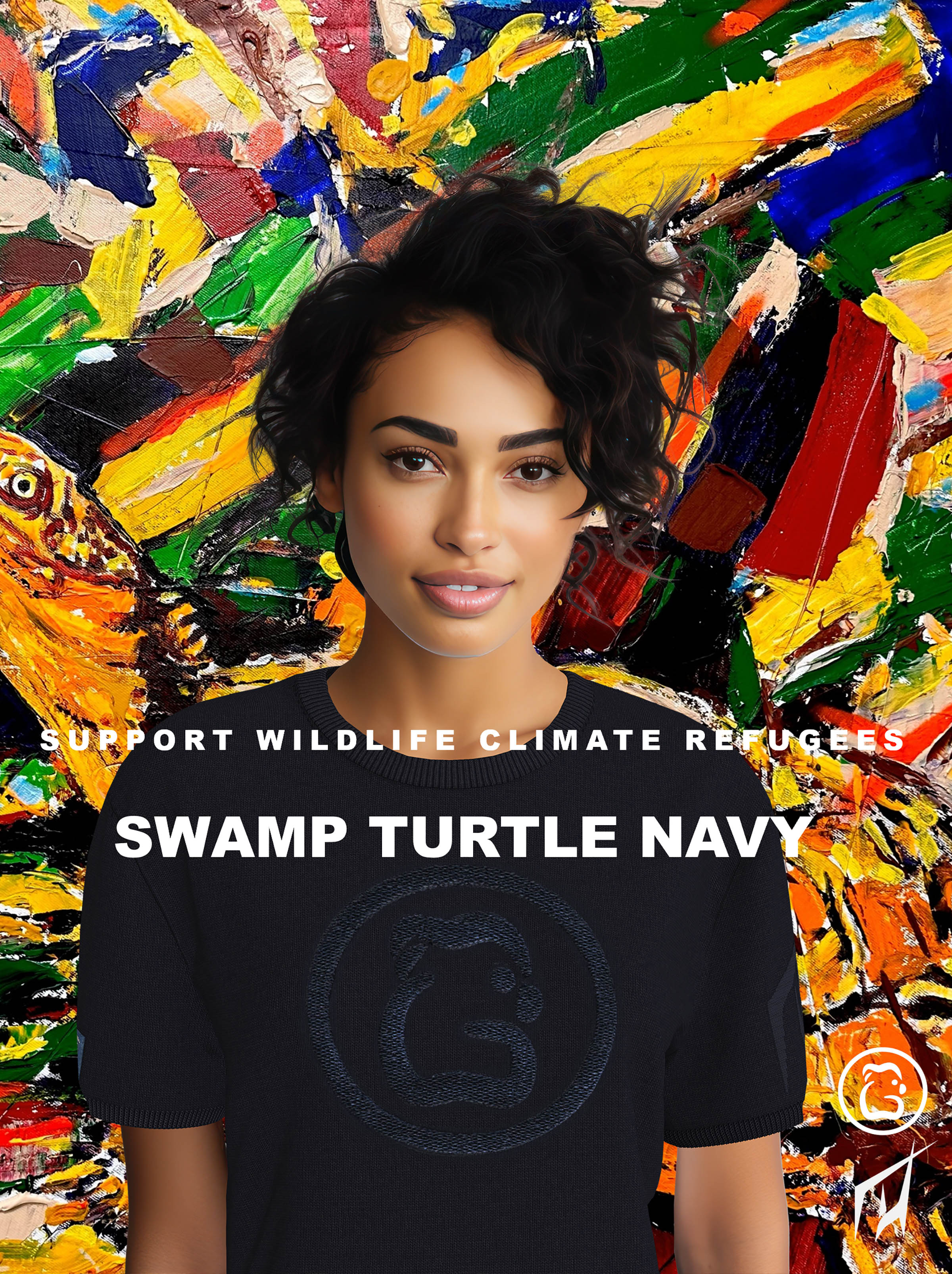 Women's T-Shirt - Swamp Turtle Navy