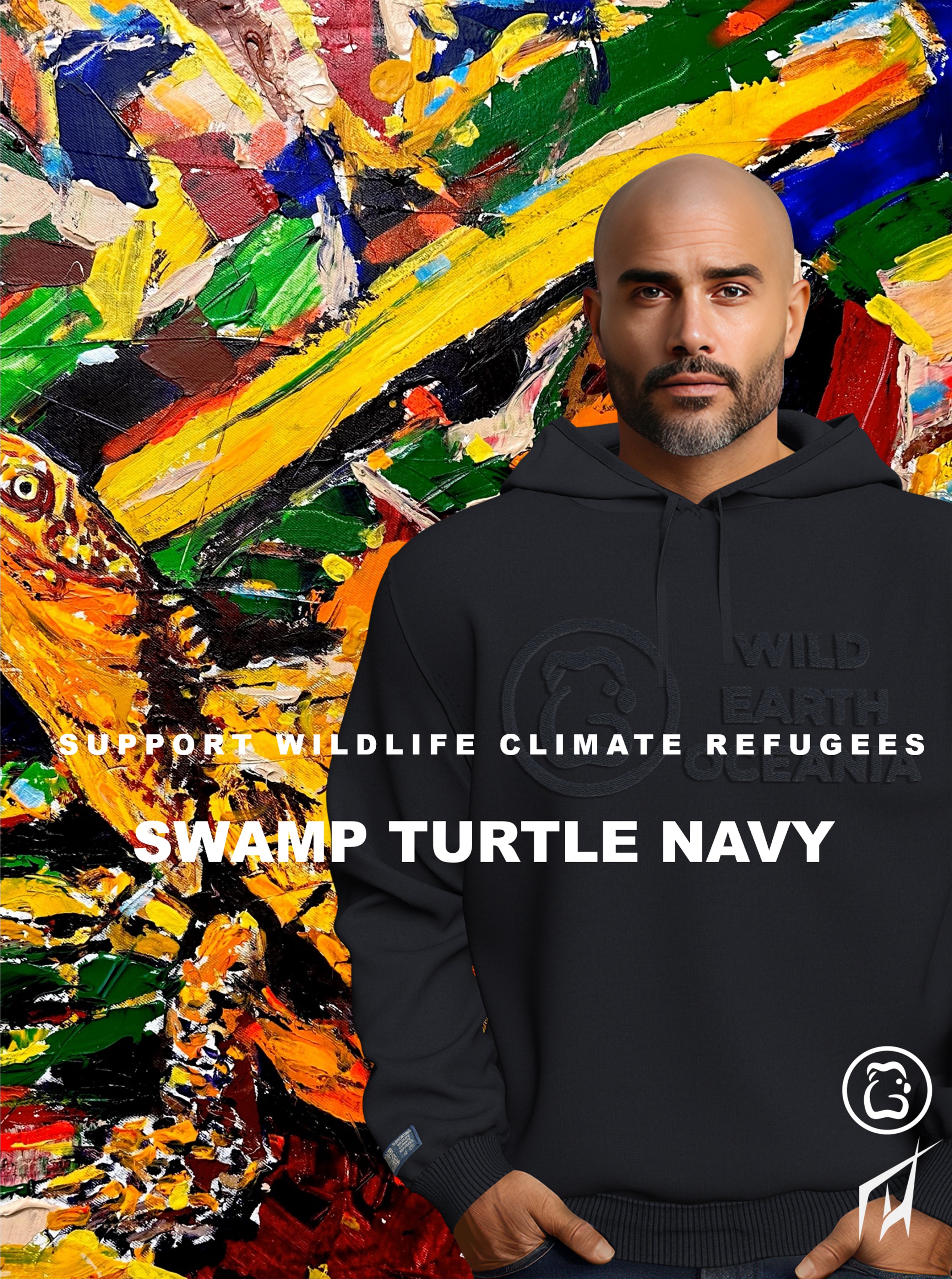 Men's Hoodie - Swamp Turtle Navy