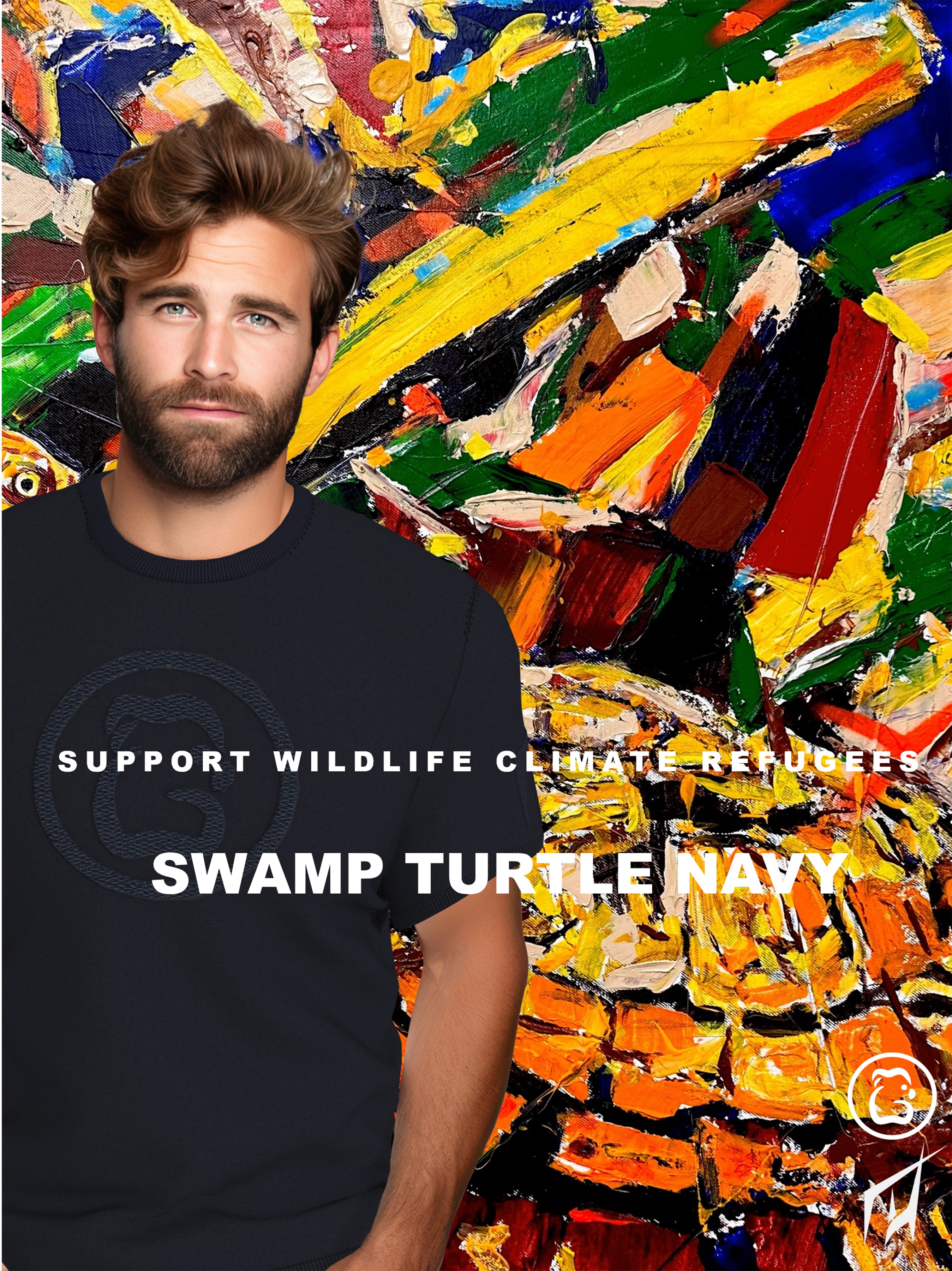 Men's T-Shirt - Swamp Turtle Navy